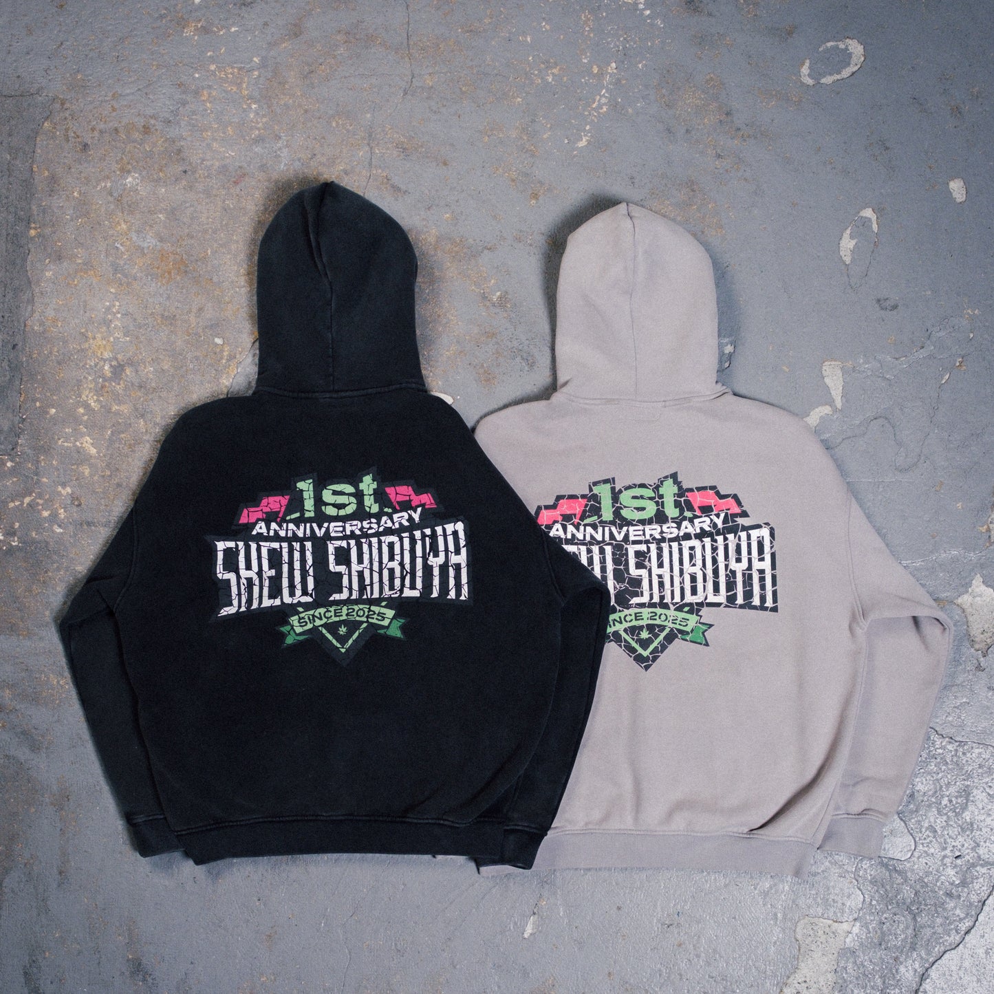 skew Shibuya 1st Anniversary × Stadium Logo Zip Hoodie