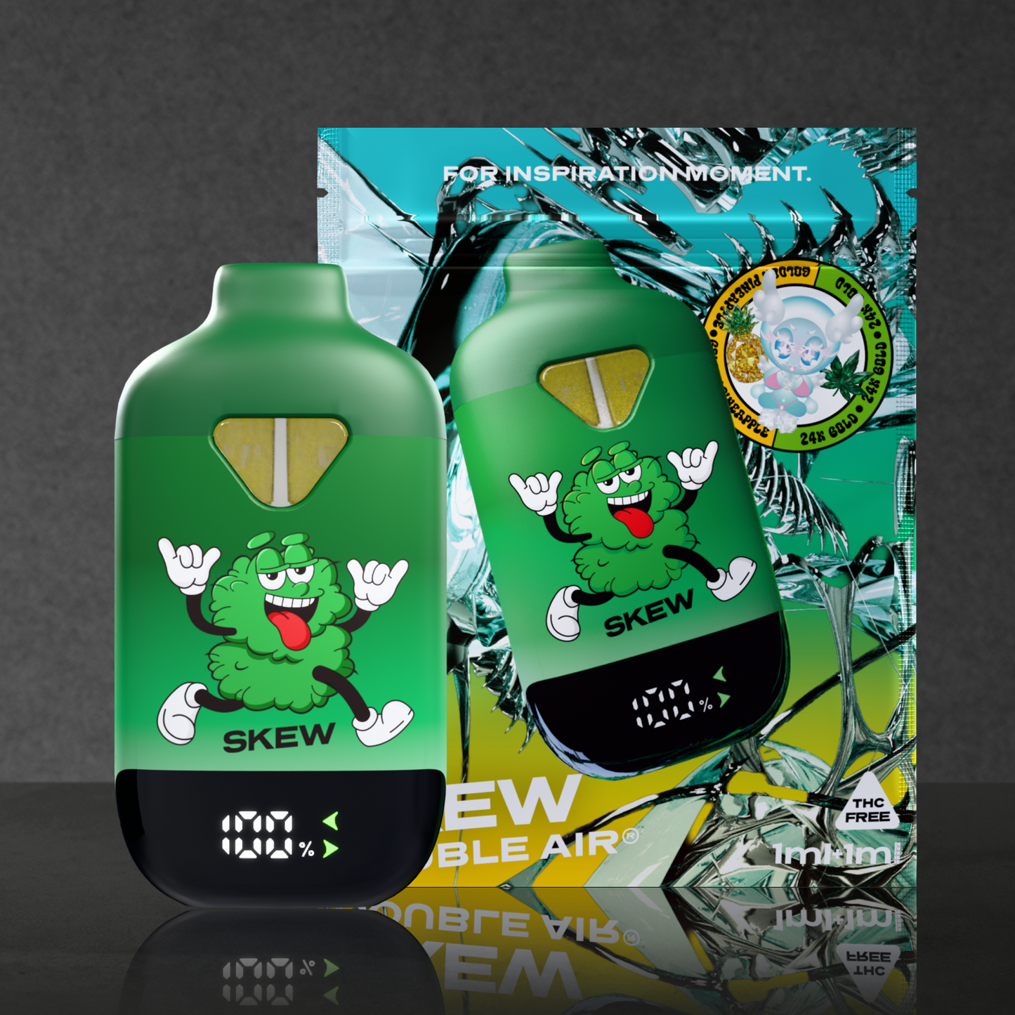 skew×3Li¥en DOUBLE AIR®︎ <GOLDEN PINEAPPLE & 24K GOLD> CBD85% 1ml+1ml