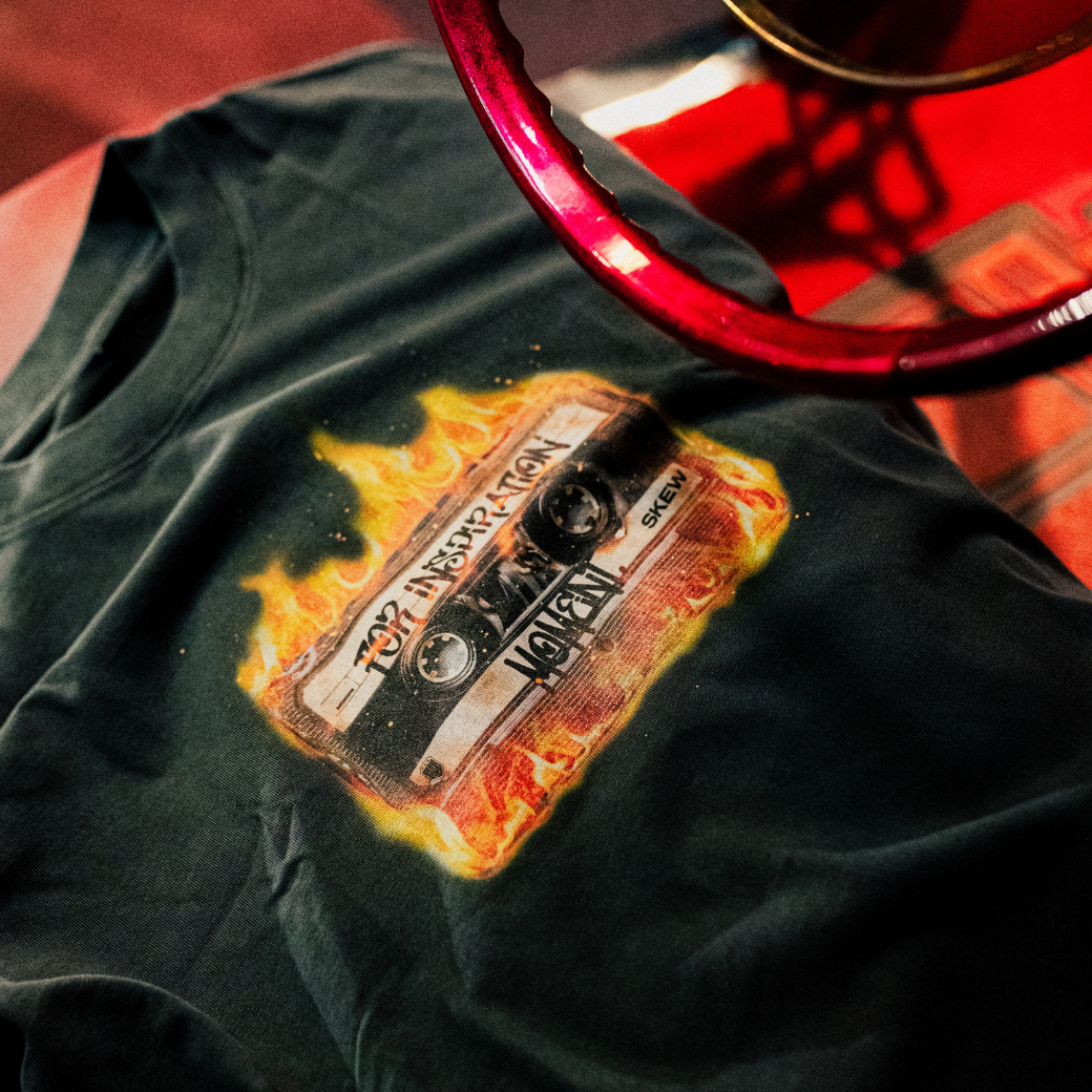 skew Burning Tape Tee