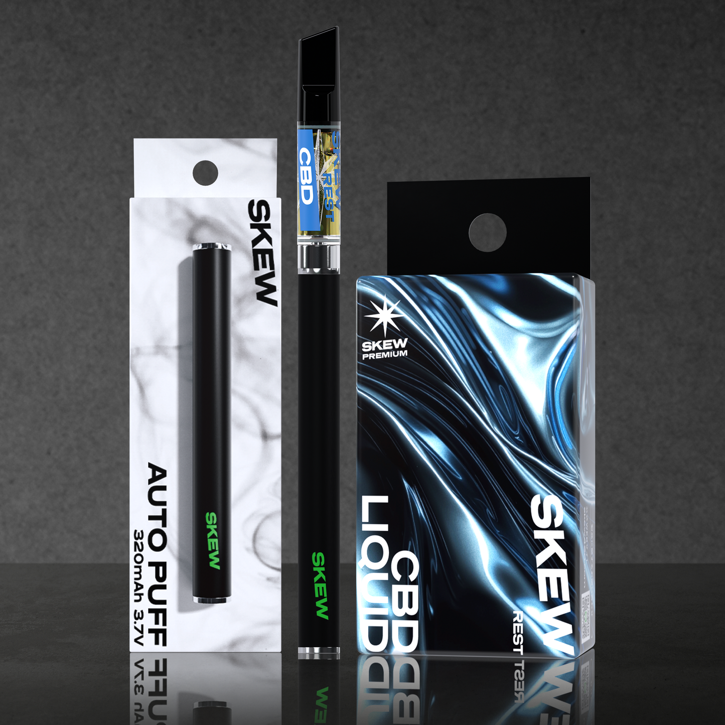【スターターキット】skew PREMIUM（CBGカートリッジ<BOOST>/CBDカートリッジ<REST>+skewヴェポライザー）