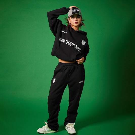 skew　サッカースウェットパンツ　ブラック